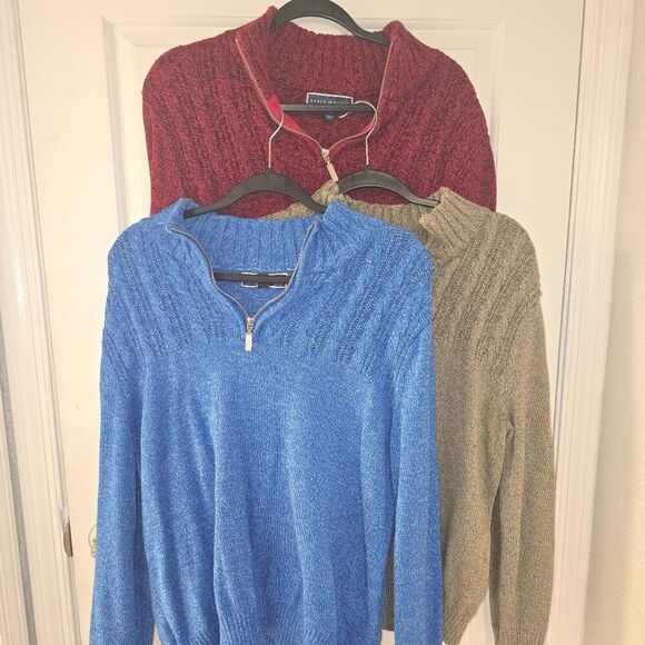 Lot Bundle of Karen Scott Zip neck Sweaters - Picture 1 of 9